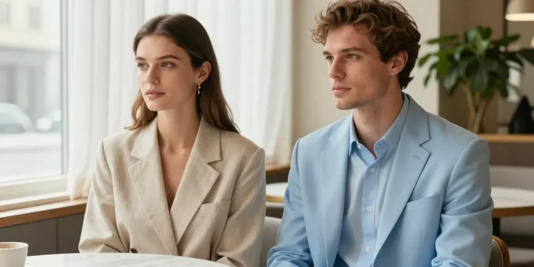 beige et bleu ciel vetement